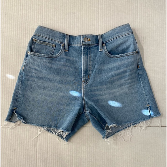 J. Crew Pants - RE-IMAGINED by J.Crew Raw Hem High Rise Whiskered Denim Blue Jean Short Size 29